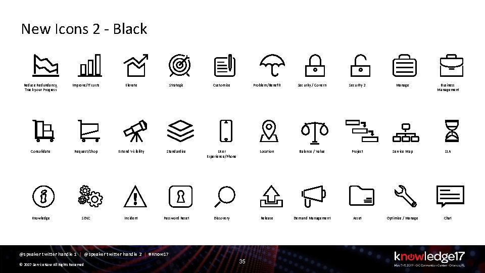 New Icons 2 - Black Reduce Redundancy, Track your Progress Improve/IT costs Elevate Strategic