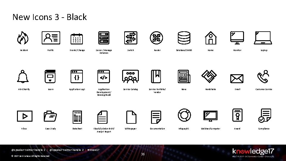 New Icons 3 - Black Incident Profile Events/ Change Server / Manage instances Switch