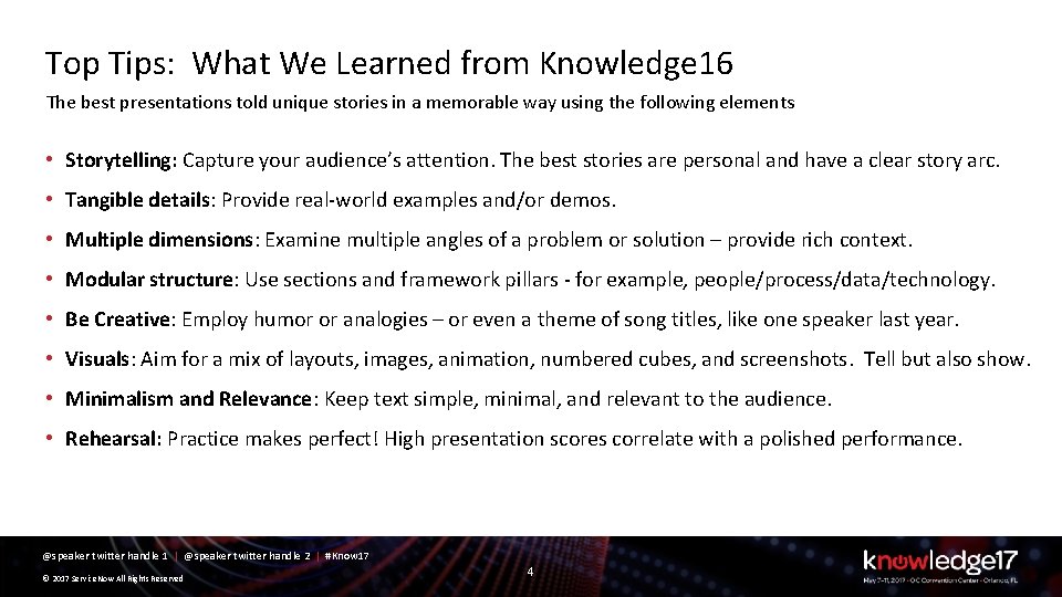 Top Tips: What We Learned from Knowledge 16 The best presentations told unique stories