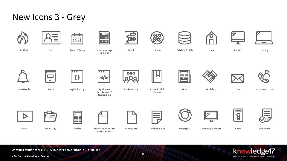 New Icons 3 - Grey Incident Profile Events/ Change Server / Manage instances Switch