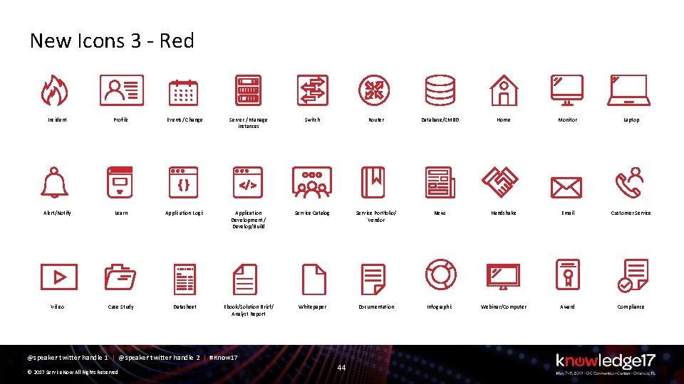 New Icons 3 - Red Incident Profile Events/ Change Server / Manage instances Switch