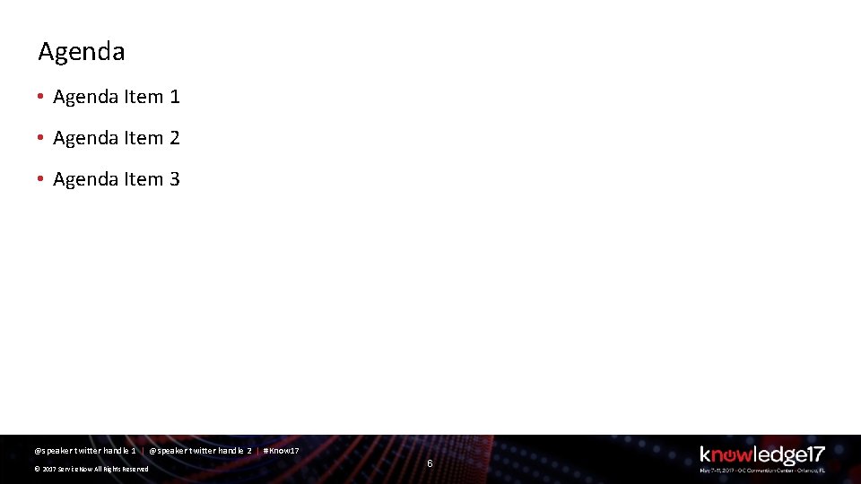 Agenda • Agenda Item 1 • Agenda Item 2 • Agenda Item 3 @speaker