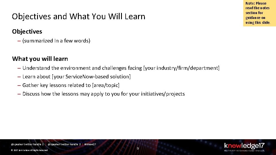 Objectives and What You Will Learn Objectives – (summarized In a few words) What