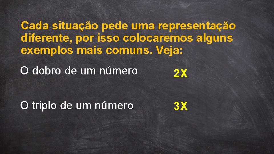 Cada situação pede uma representação diferente, por isso colocaremos alguns exemplos mais comuns. Veja: