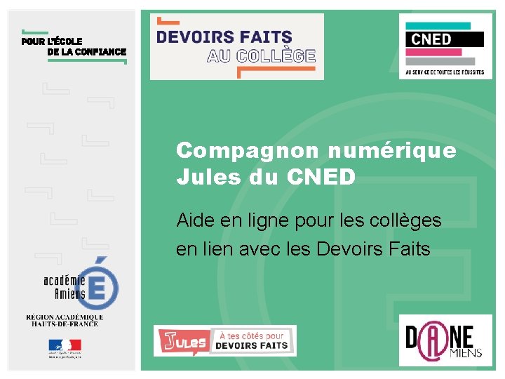 Compagnon numérique Jules du CNED Aide en ligne pour les collèges en lien avec