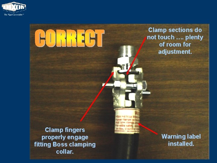 Clamp sections do not touch …. plenty of room for adjustment. Clamp fingers properly