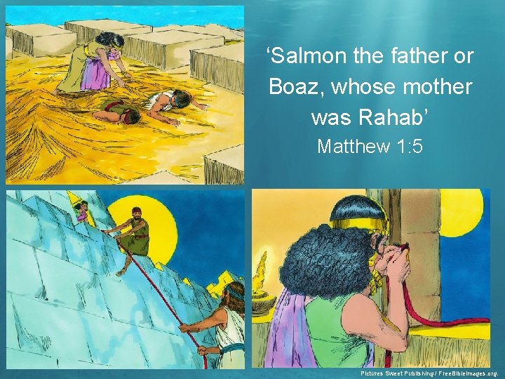 ‘Salmon the father or Boaz, whose mother was Rahab’ Matthew 1: 5 Pictures Sweet