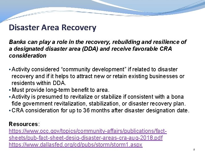 Disaster Area Recovery Banks can play a role in the recovery, rebuilding and resilience
