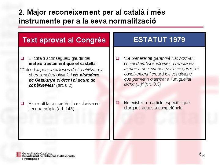 2. Major reconeixement per al català i més instruments per a la seva normalització