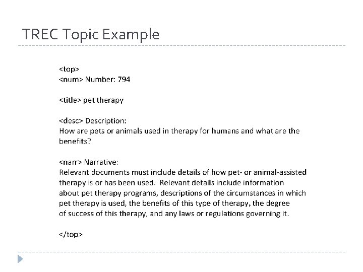 TREC Topic Example TREC Topic Example