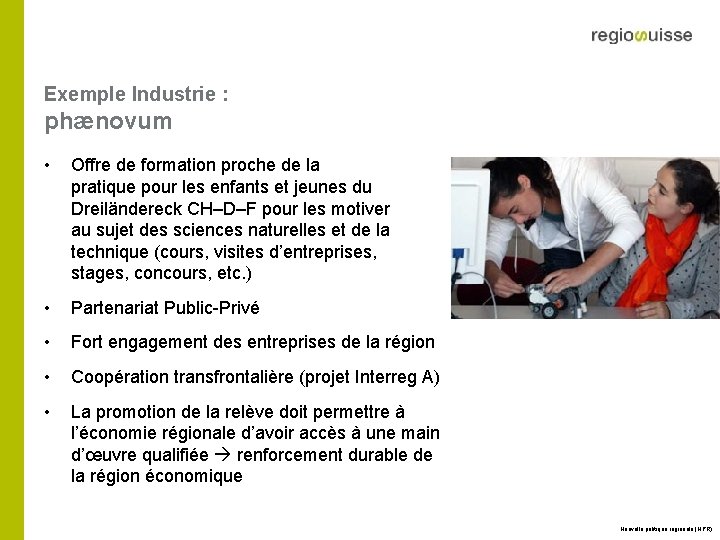 Exemple Industrie : phænovum • Offre de formation proche de la pratique pour les