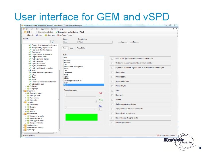 User interface for GEM and v. SPD 8 