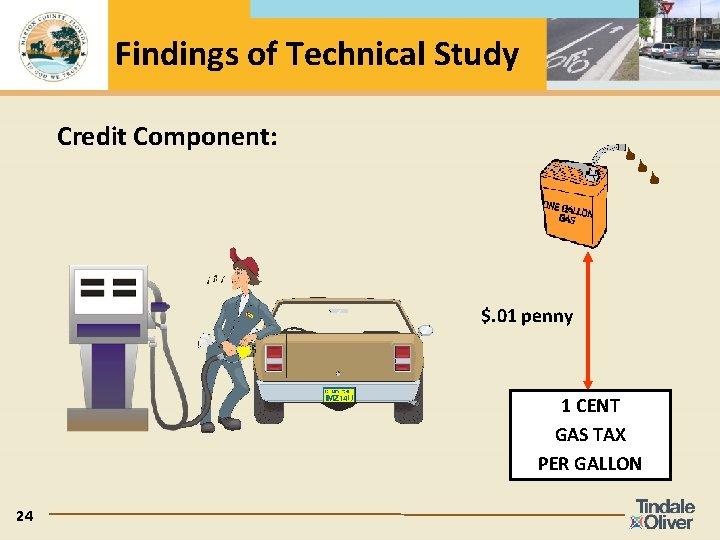 Findings of Technical Study Credit Component: $. 01 penny 1 CENT GAS TAX PER