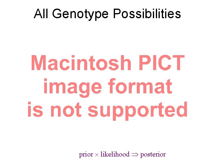 All Genotype Possibilities prior likelihood posterior 