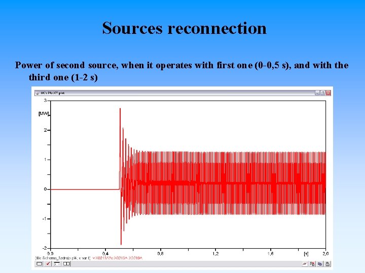 Sources reconnection Power of second source, when it operates with first one (0 -0,