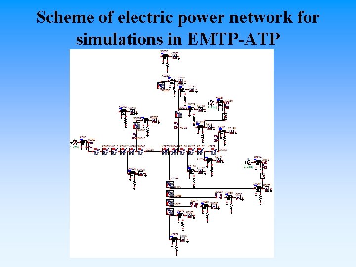 Scheme of electric power network for simulations in EMTP-ATP 