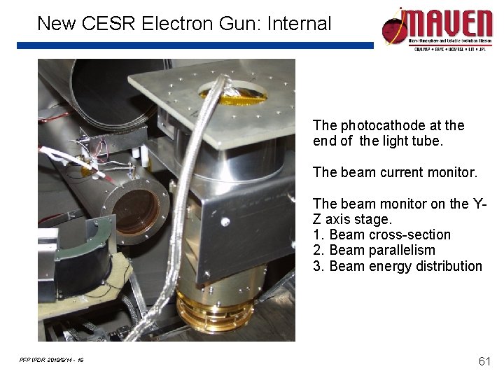 New CESR Electron Gun: Internal The photocathode at the end of the light tube.