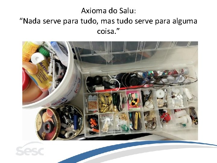 Axioma do Salu: “Nada serve para tudo, mas tudo serve para alguma coisa. ”