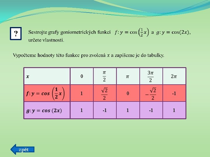 ? 0 1 1 zpět 0 -1 1 -1 -1 1 