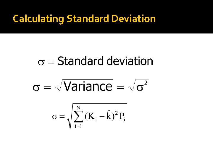 Calculating Standard Deviation 