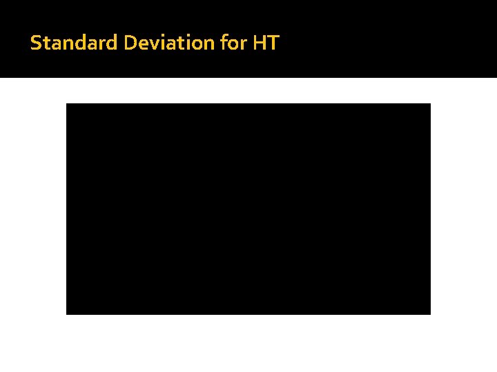 Standard Deviation for HT 