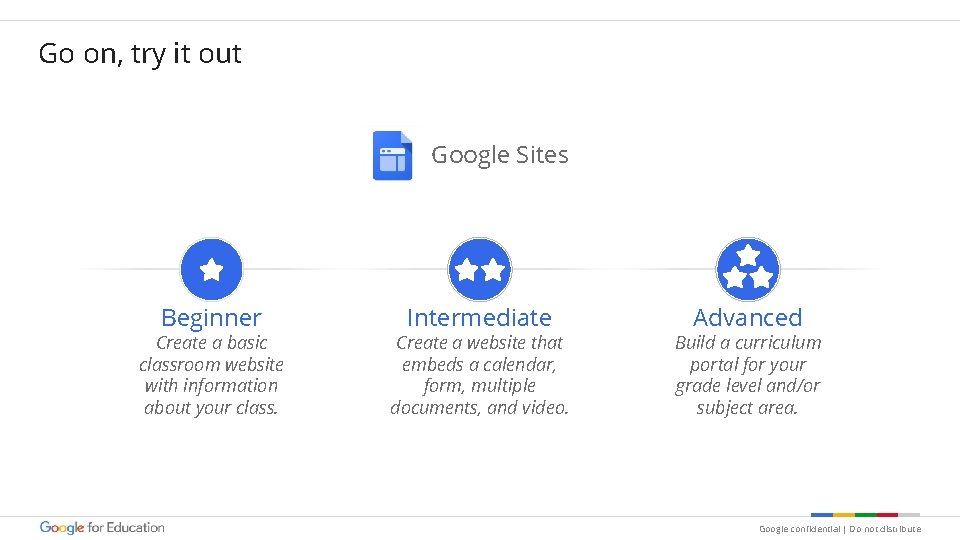 Go on, try it out Google Sites Beginner Create a basic classroom website with