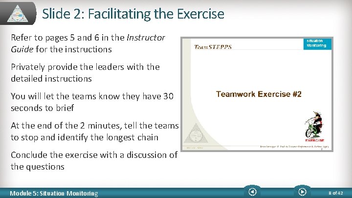 Slide 2: Facilitating the Exercise Refer to pages 5 and 6 in the Instructor