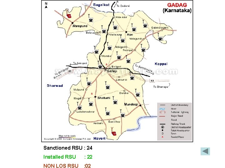 Sanctioned RSU : 24 Installed RSU : 22 NON LOS RSU : 02 