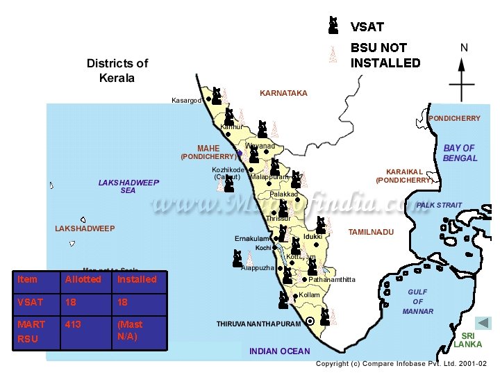 VSAT BSU NOT INSTALLED Item Allotted Installed VSAT 18 18 MART RSU 413 (Mast