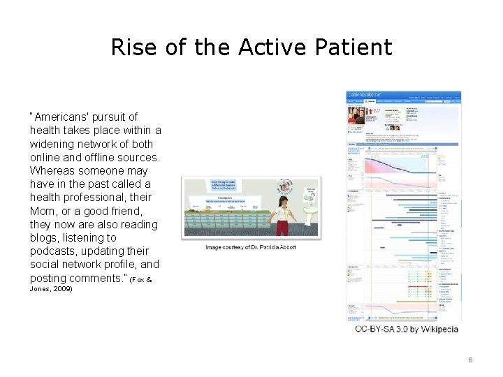 Rise of the Active Patient “Americans' pursuit of health takes place within a widening