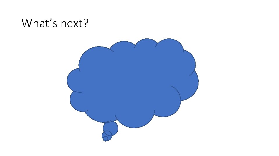 What’s next? 