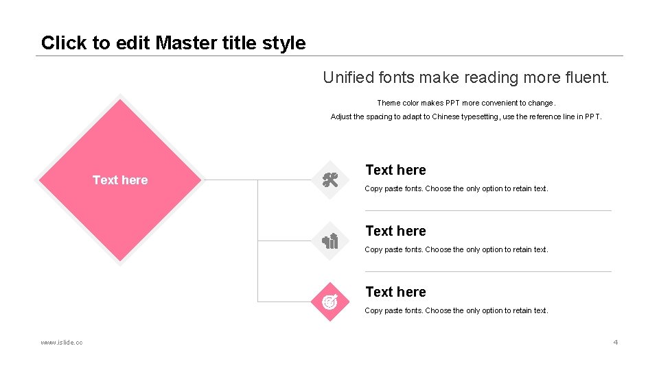 Click to edit Master title style Unified fonts make reading more fluent. Theme color