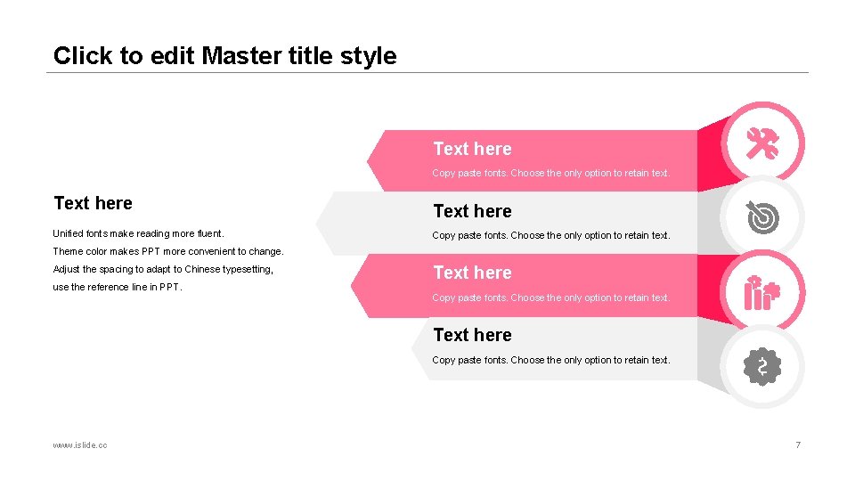 Click to edit Master title style Text here Copy paste fonts. Choose the only