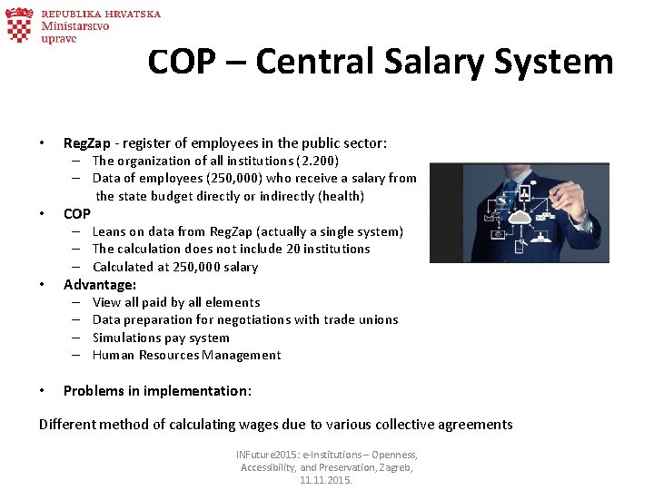 COP – Central Salary System • Reg. Zap - register of employees in the