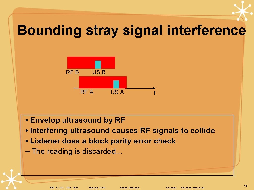 Bounding stray signal interference RF B US B RF A US A t •