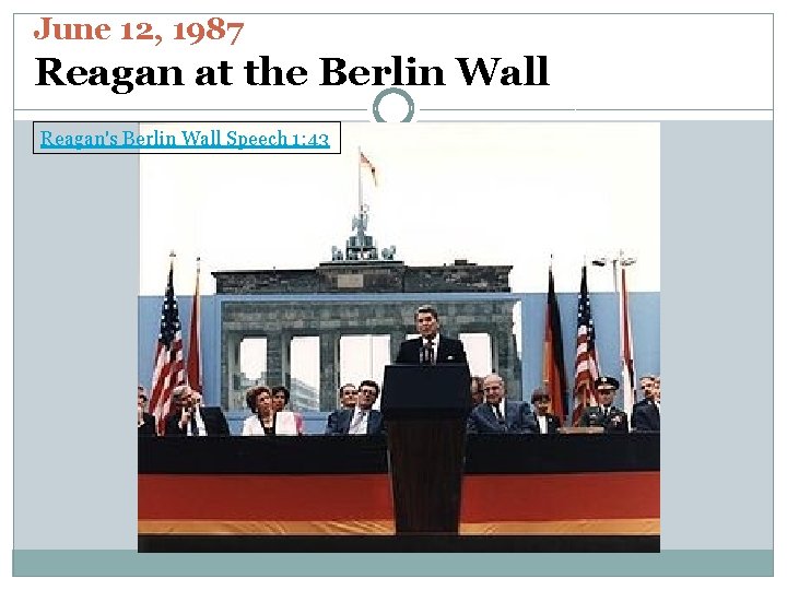 June 12, 1987 Reagan at the Berlin Wall Reagan's Berlin Wall Speech 1: 43