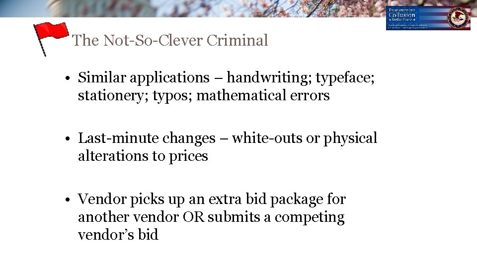 The Not-So-Clever Criminal • Similar applications – handwriting; typeface; stationery; typos; mathematical errors • The Not-So-Clever Criminal • Similar applications – handwriting; typeface; stationery; typos; mathematical errors •