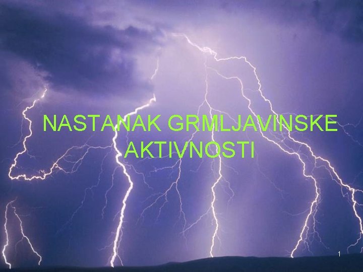 NASTANAK GRMLJAVINSKE AKTIVNOSTI 1 