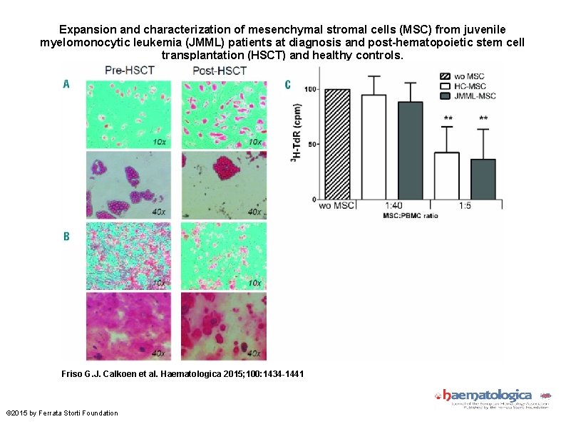 Expansion and characterization of mesenchymal stromal cells (MSC) from juvenile myelomonocytic leukemia (JMML) patients