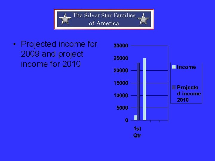  • Projected income for 2009 and project income for 2010 