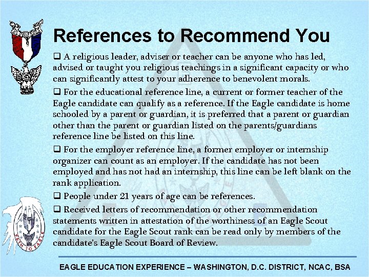 References to Recommend You q A religious leader, adviser or teacher can be anyone References to Recommend You q A religious leader, adviser or teacher can be anyone