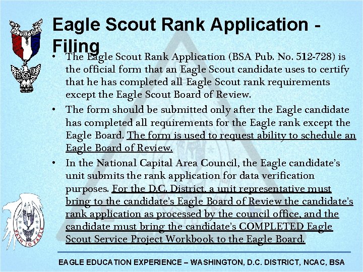 Eagle Scout Rank Application Filing • The Eagle Scout Rank Application (BSA Pub. No. Eagle Scout Rank Application Filing • The Eagle Scout Rank Application (BSA Pub. No.
