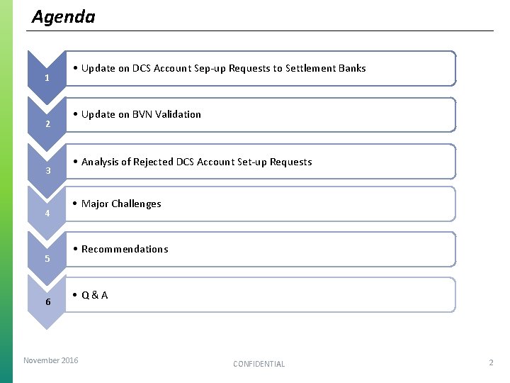 Agenda 1 2 3 4 5 6 • Update on DCS Account Sep-up Requests