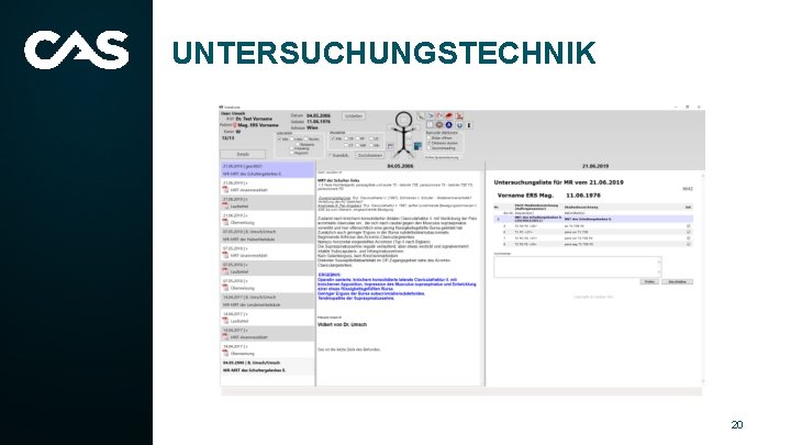 UNTERSUCHUNGSTECHNIK 20 