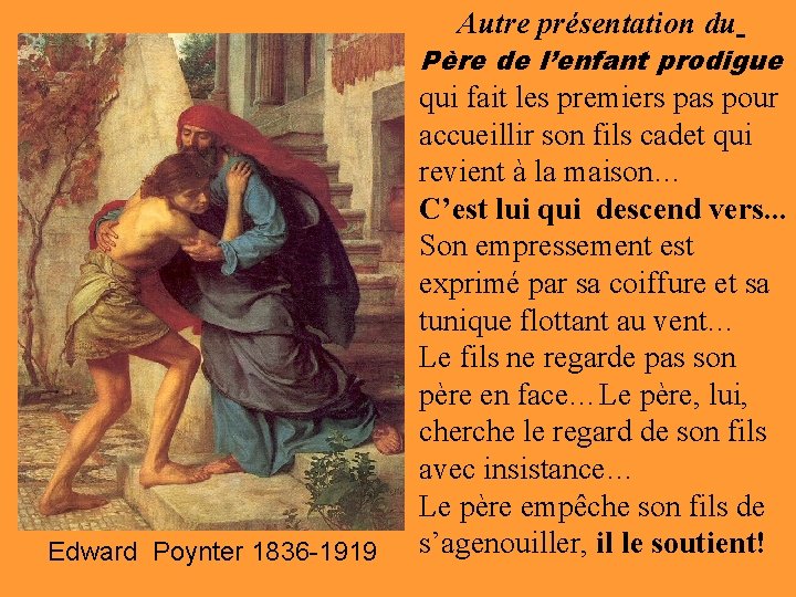 Autre présentation du Père de l’enfant prodigue Edward Poynter 1836 -1919 qui fait les