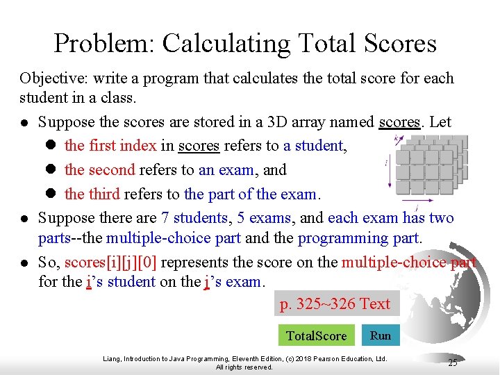 Problem: Calculating Total Scores Objective: write a program that calculates the total score for