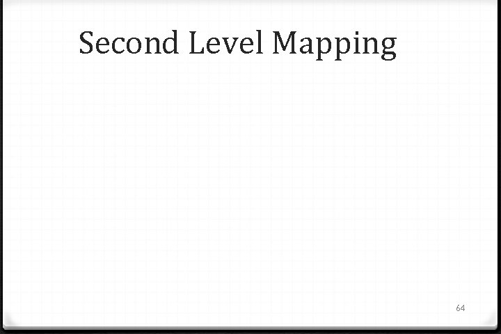 Second Level Mapping 64 