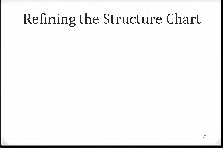 Refining the Structure Chart 71 