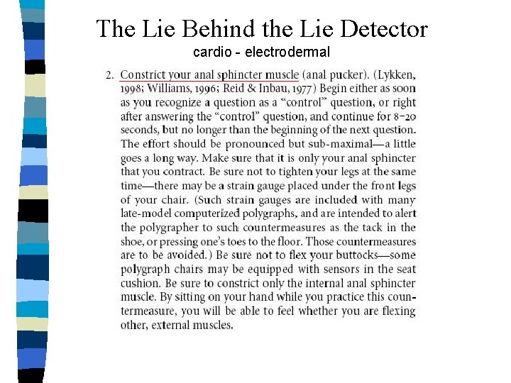 The Lie Behind the Lie Detector cardio - electrodermal 