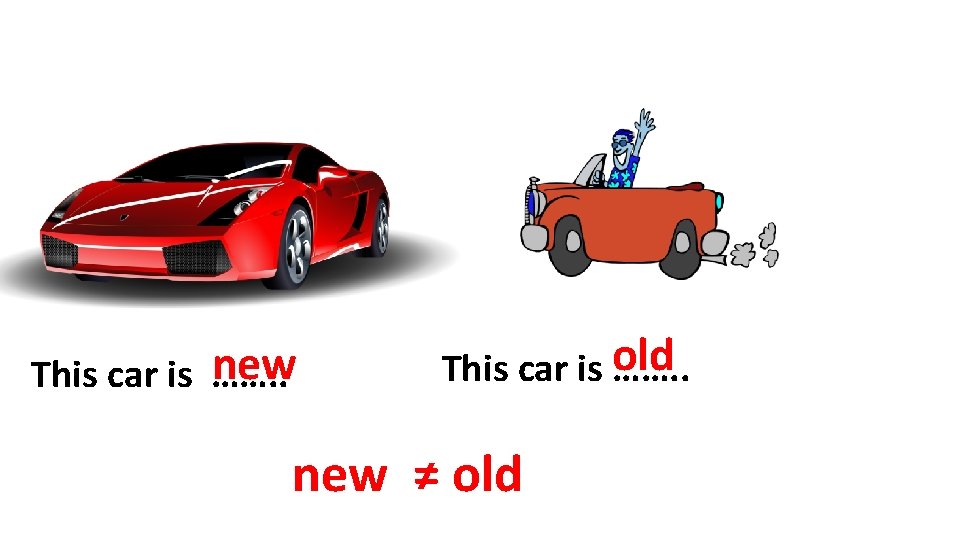 new This car is ……. . This car is old ……. . new ≠